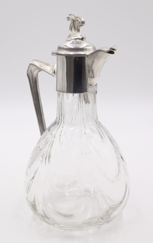 ANTIQUE SILVERPLATE GLASS CLARET JUG - ADDITIONAL PHOTO 3
