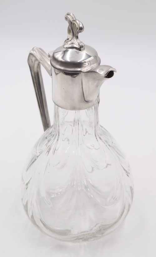 ANTIQUE SILVERPLATE GLASS CLARET JUG - ADDITIONAL PHOTO 4
