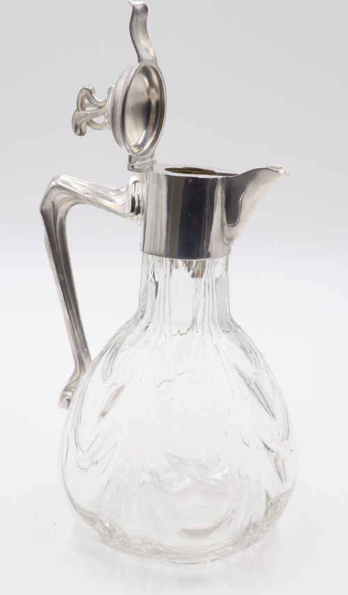ANTIQUE SILVERPLATE GLASS CLARET JUG - ADDITIONAL PHOTO 7