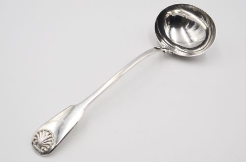 Antique Silver Soup Ladle.