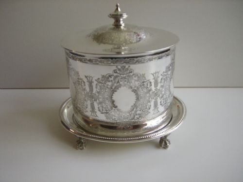 Antique Silver-plated Biscuit Box.