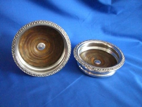 Pair Antique Silver-plated Wne Coasters