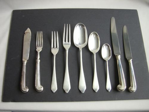 Canteen of Antique Silver Cutlery.