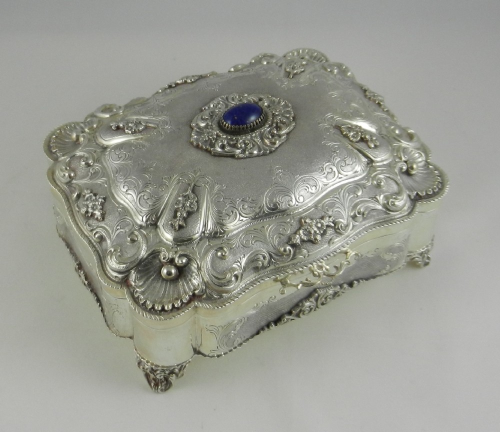 Antique Silver Jewellery Casket.