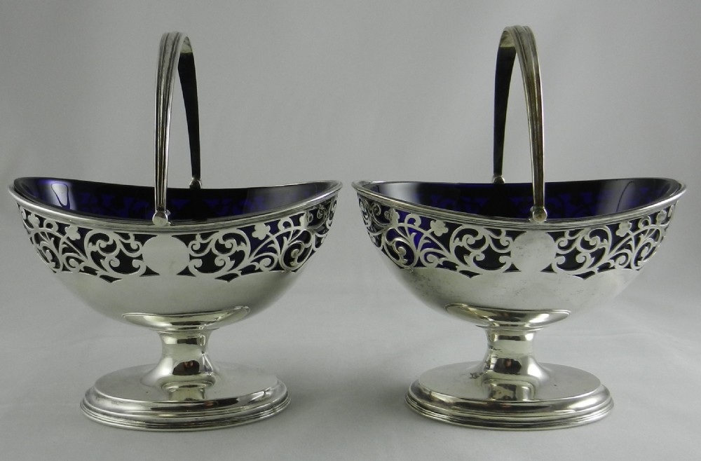 Antique Silver Sugar Baskets.