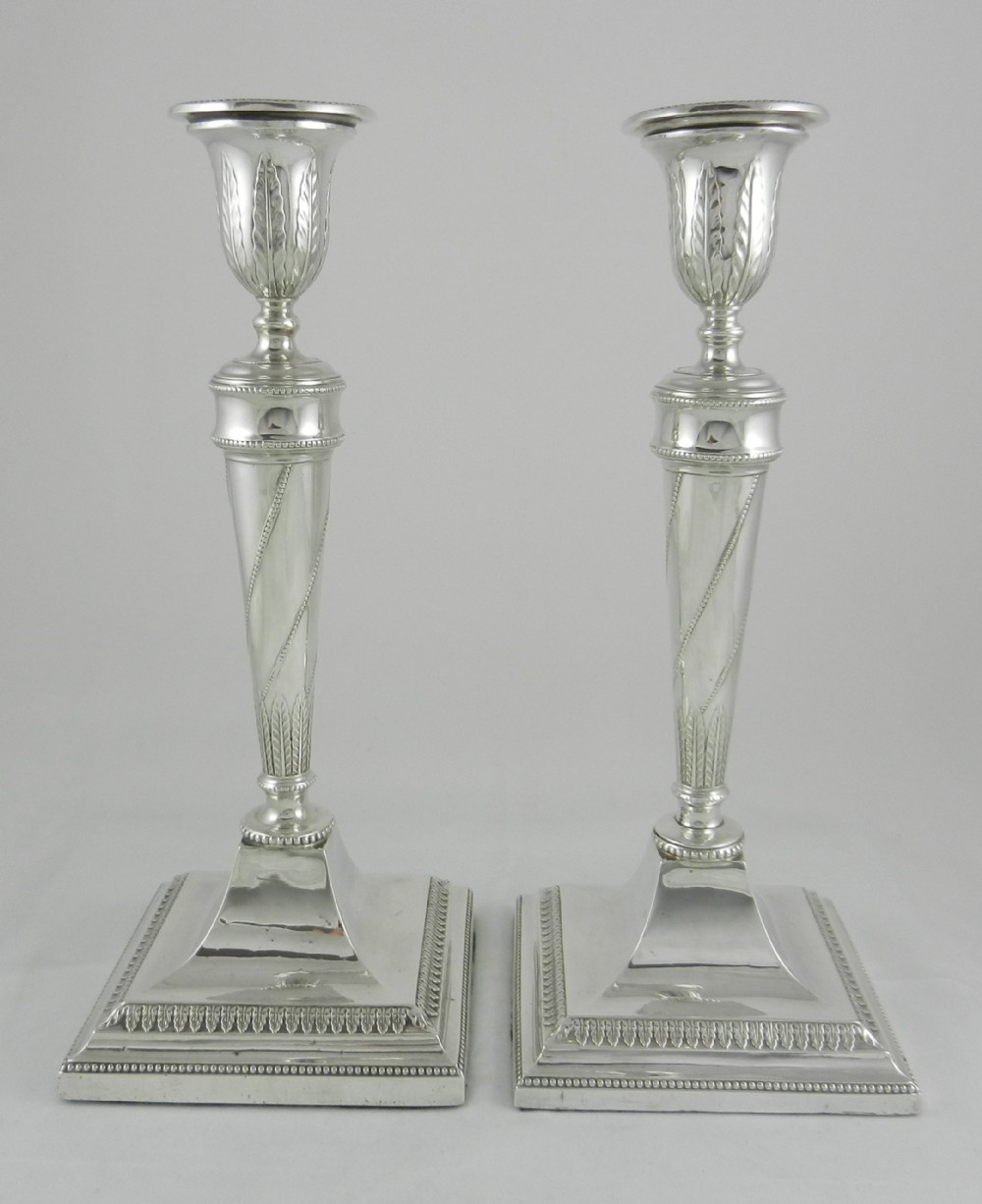 Antique Silver Candlesticks.