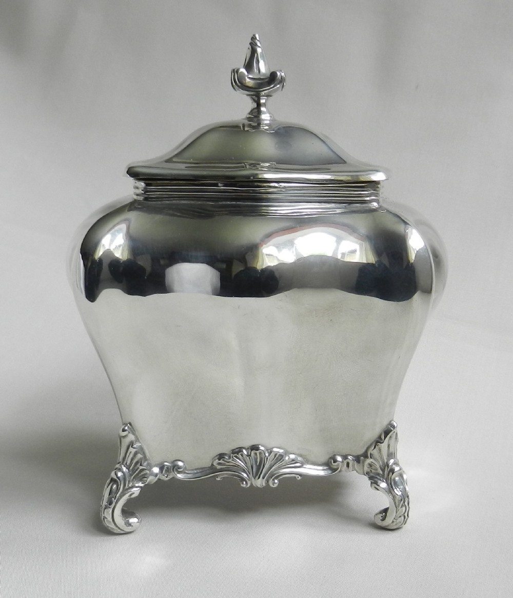 Antique Silver Tea Caddy Box.
