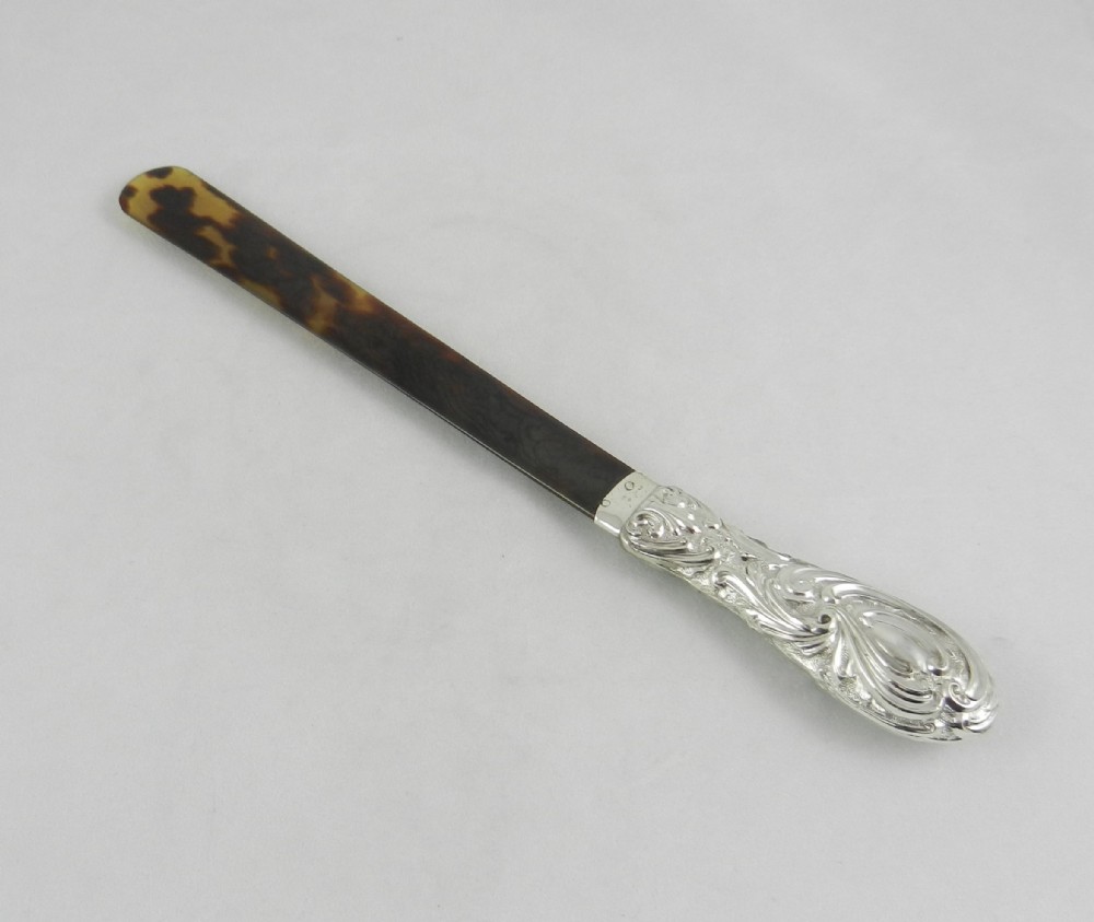 Silver & Tortoiseshell Paper Knife.