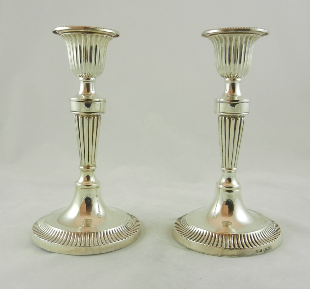 Pair Antique Silver Candlesticks.