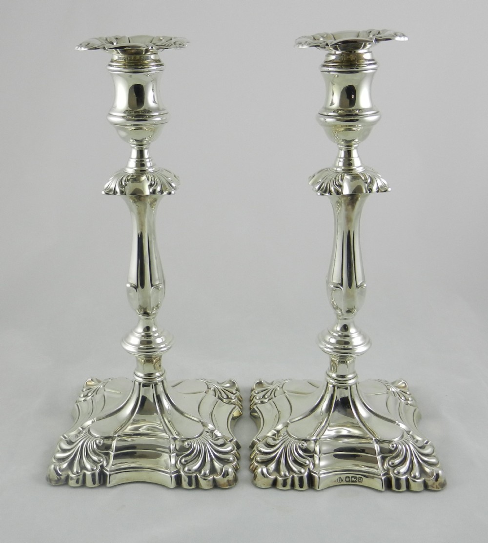 Antique Silver Candlesticks.