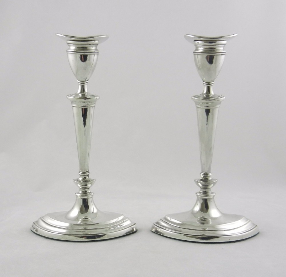 Pair Antique Silver Candlesticks.