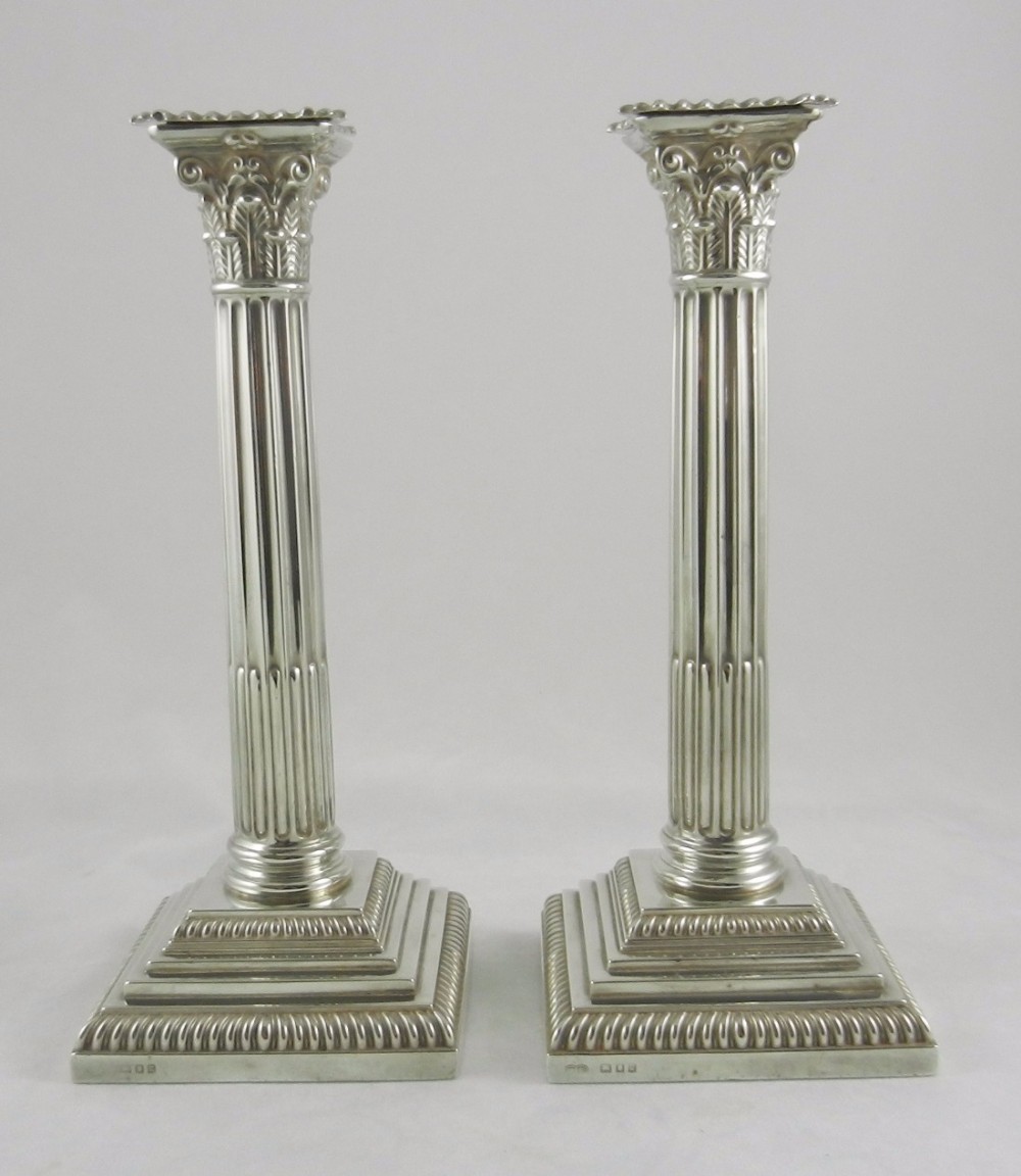 Pair Silver Candlesticks.