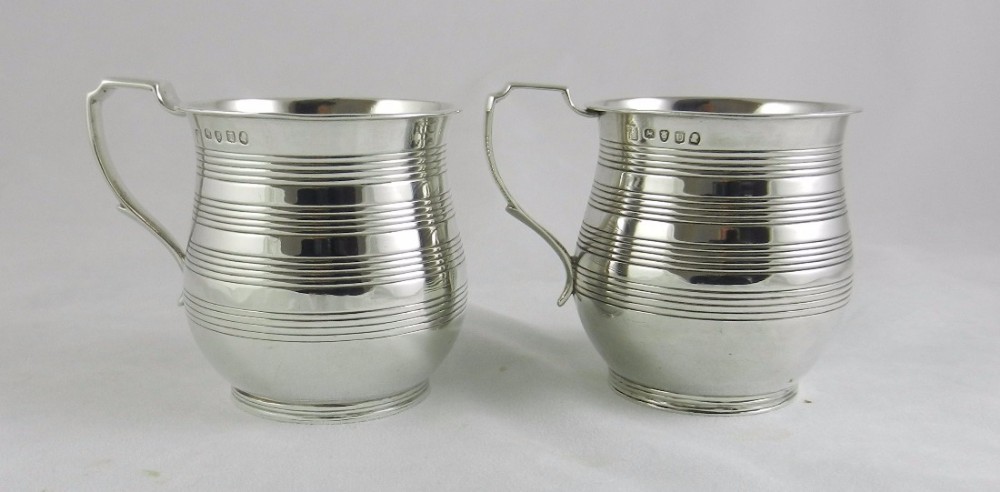 Pair Geo. III Silver Mugs.