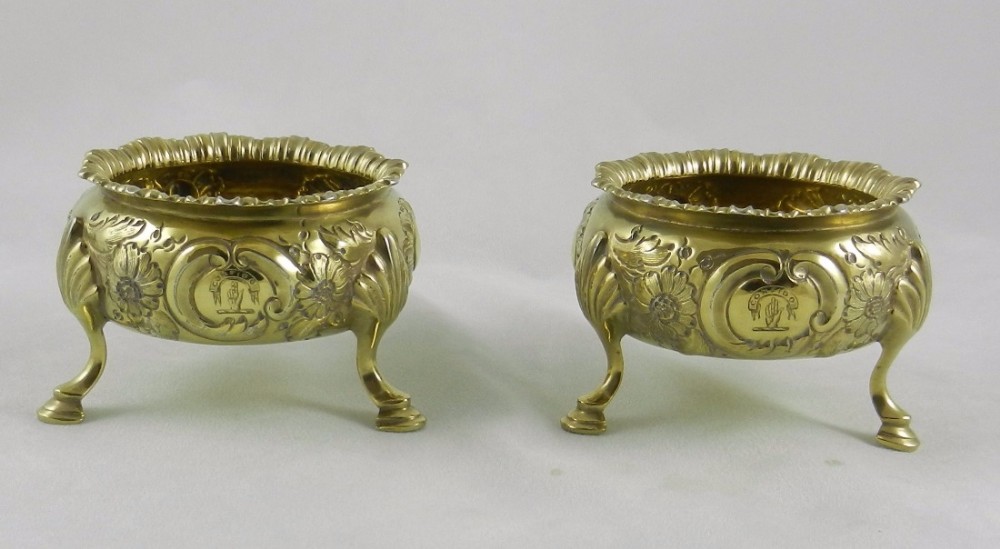 Antique Silver-Gilt Salts.