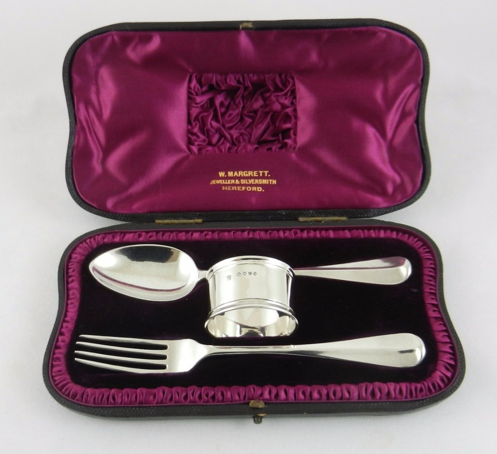 Antique Silver Christening Set.