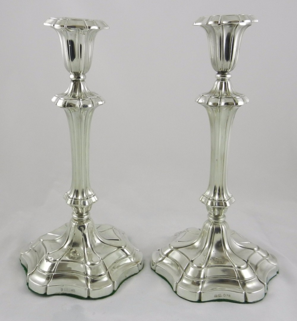 Pair William IV Silver Candlesticks.