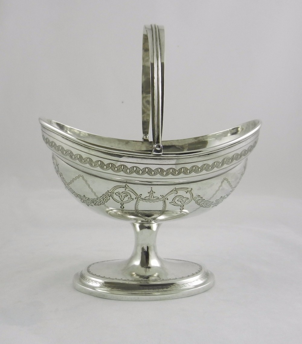 Georgian Irish Silver Swing-Handled Basket.