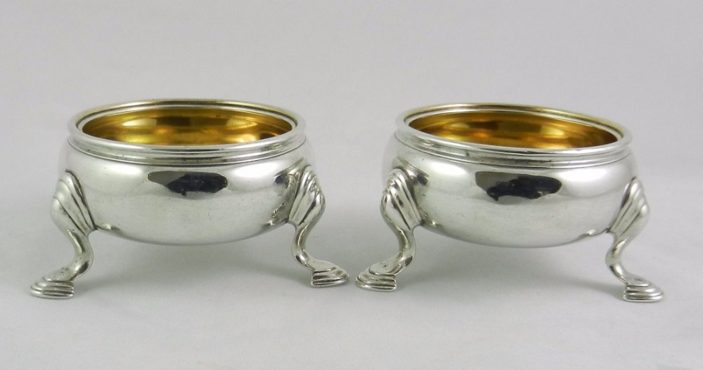 Pair Geo.II Silver Salt Cellars.
