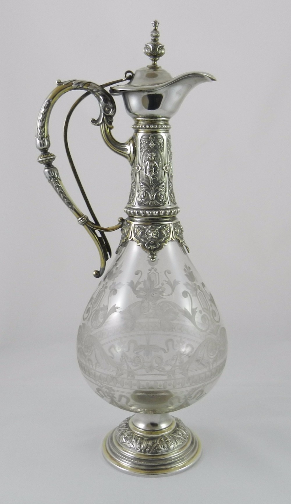 Antique Silver-Mounted Wine Ewer.