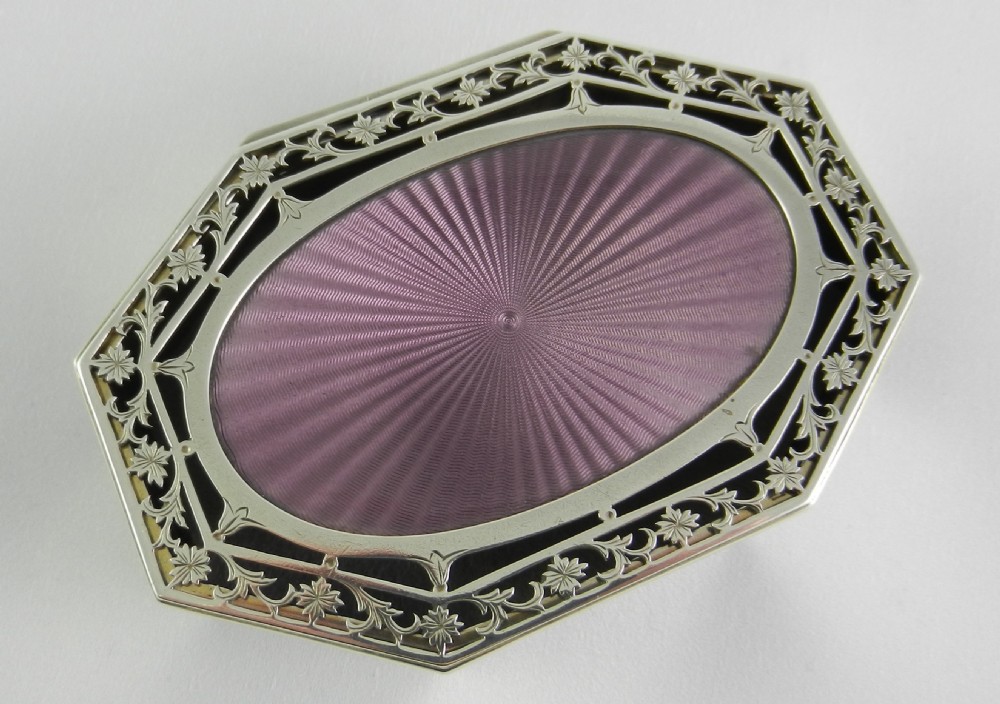 Silver & Enamel Art Deco Trinket Box. View IV
