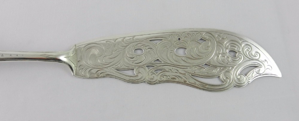 Antique Silver Newcastle Fish Servers. View III