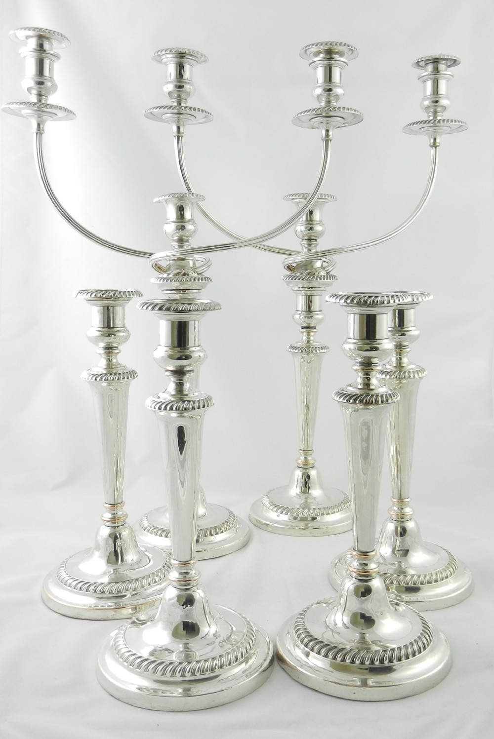 Old Sheffield Plate Candelabra Suite.