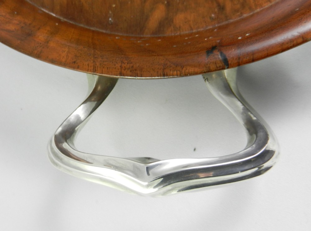 Antique Walnut Silver Handled Tray. View VI