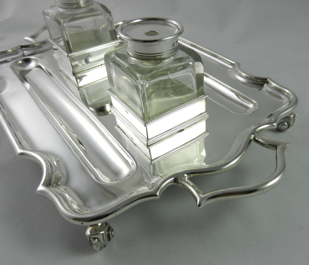 Antique Silver Inkstand. View III