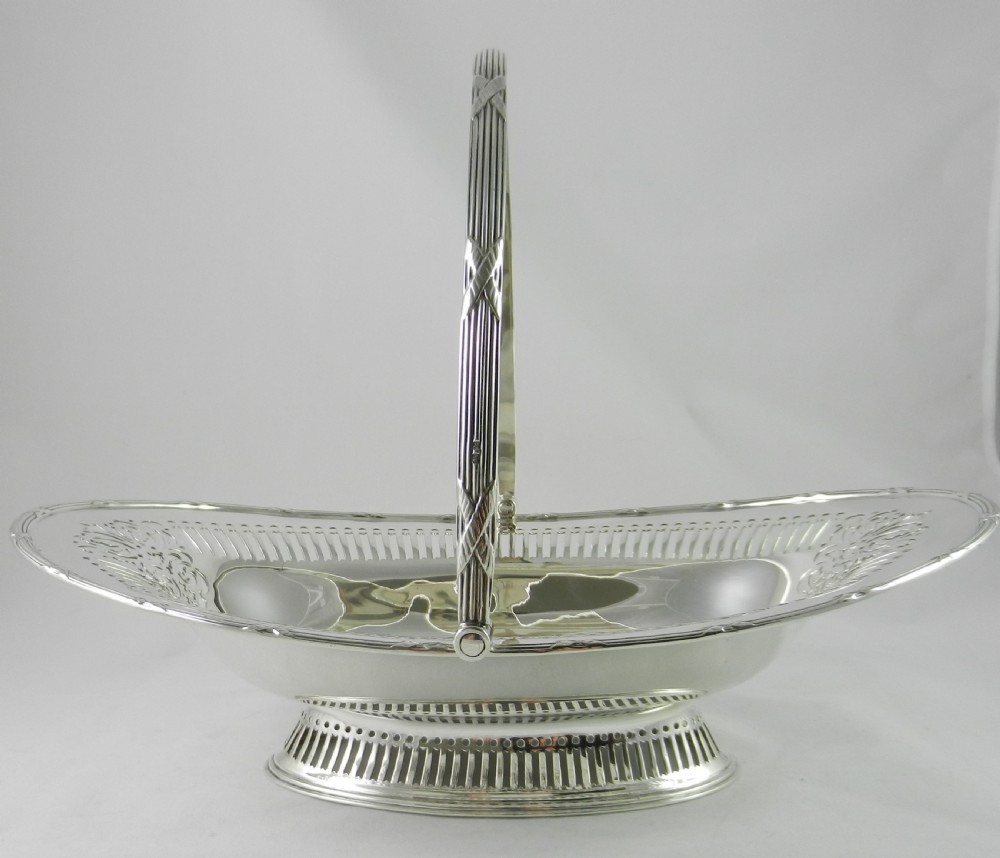 Antique Silver Cake Basket.