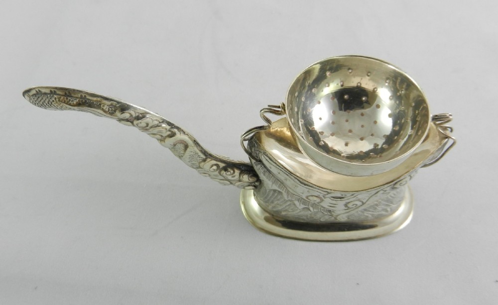 Indo-Chinese Silver Tea Strainer. View III