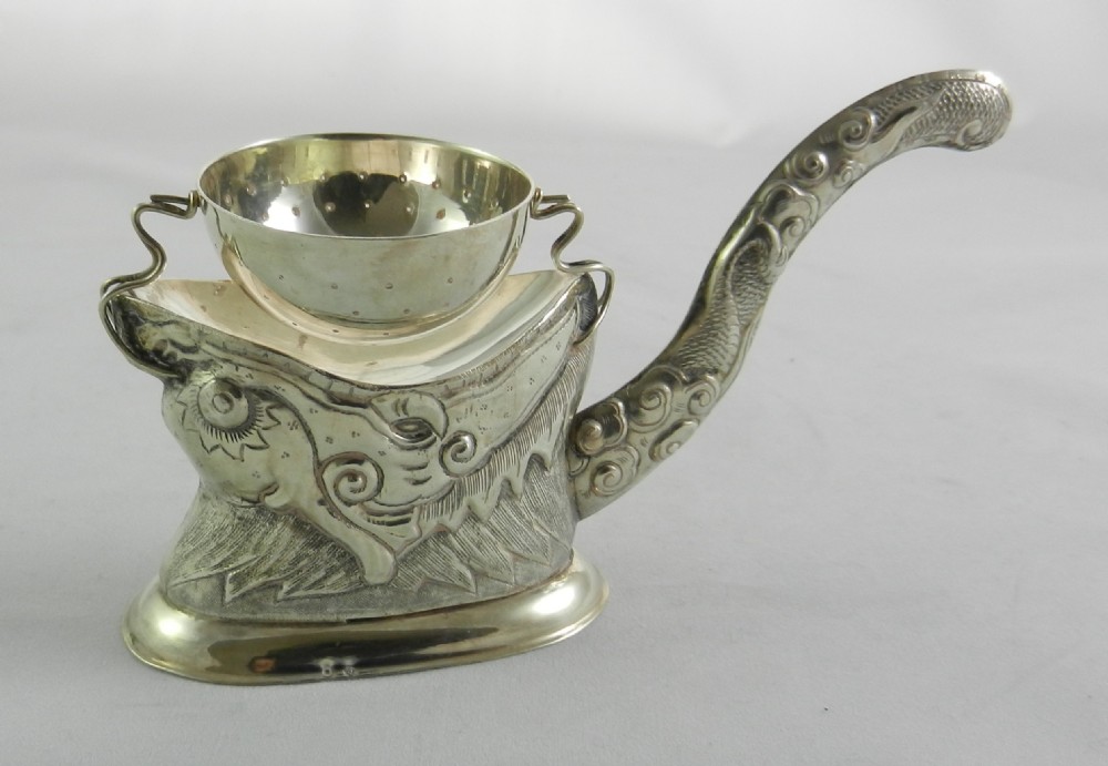 Indo-Chinese Silver Tea Strainer. View IV