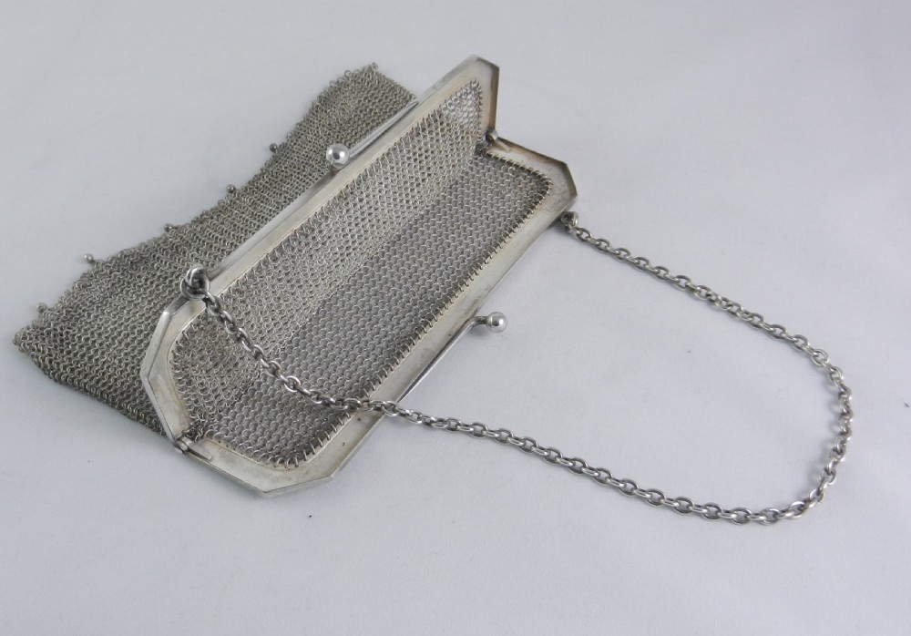 Antique Silver Mesh Evening Bag. View II