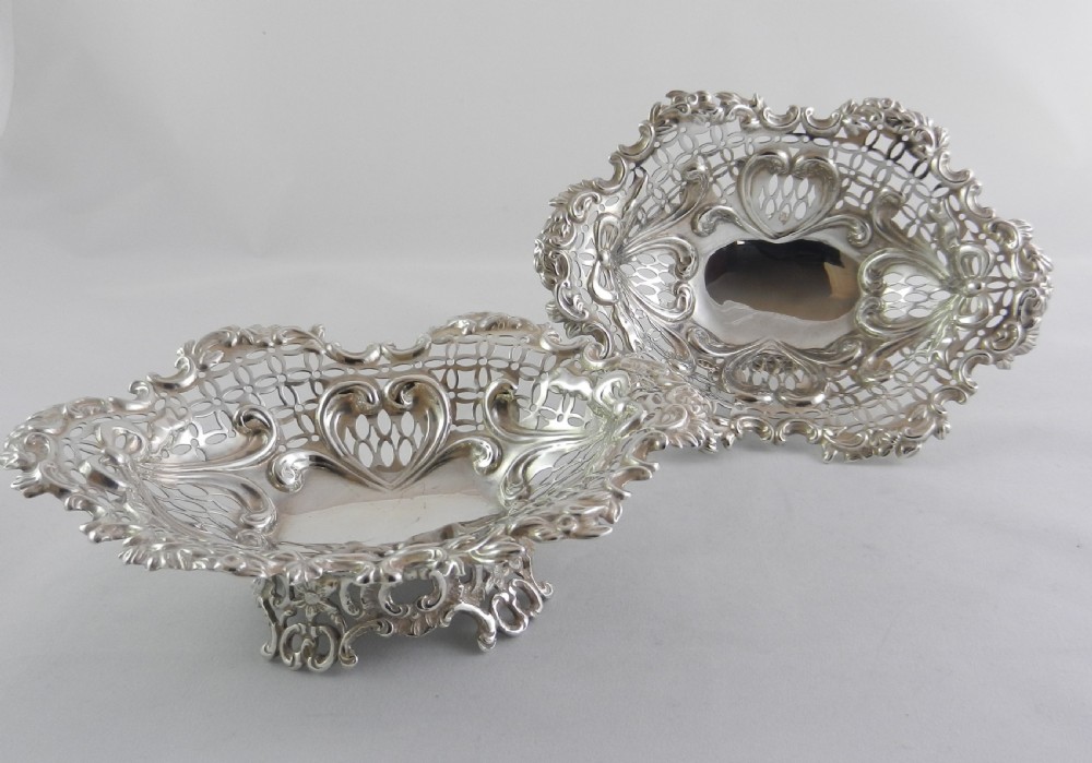 Antique Silver Sweetmeat Dishes.
