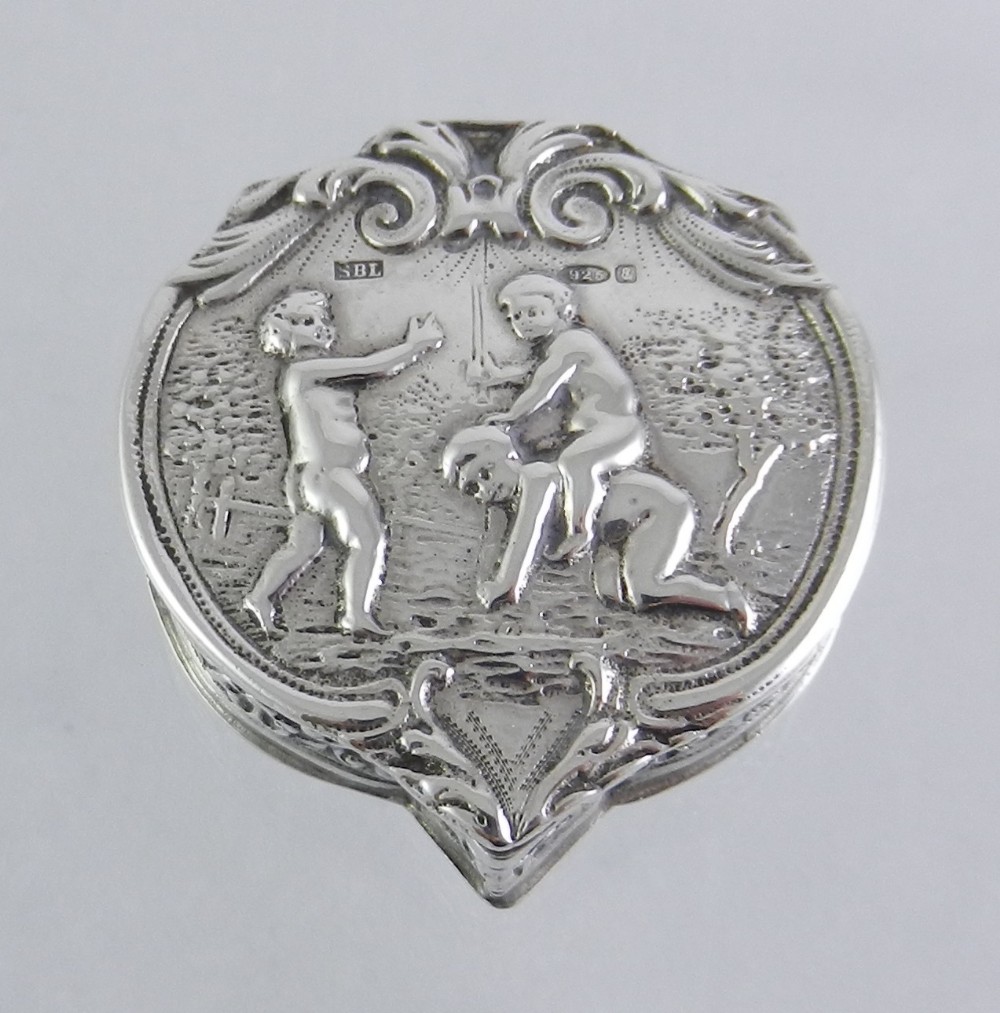 Antique Silver Pill Box.