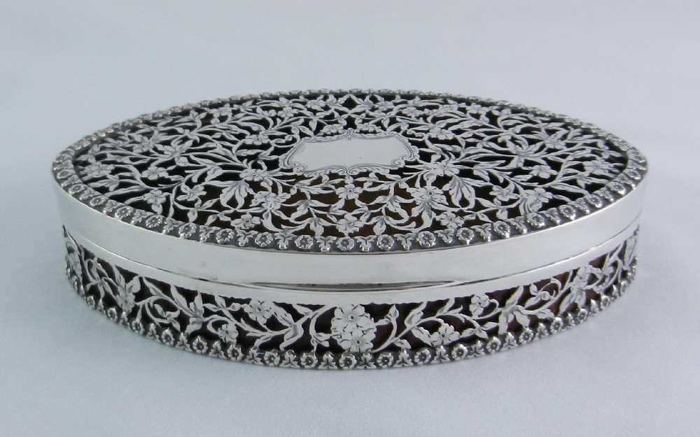 Antique Silver Jewellery Box.