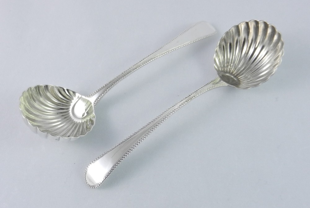 Irish Antique Silver Sauce Ladles.