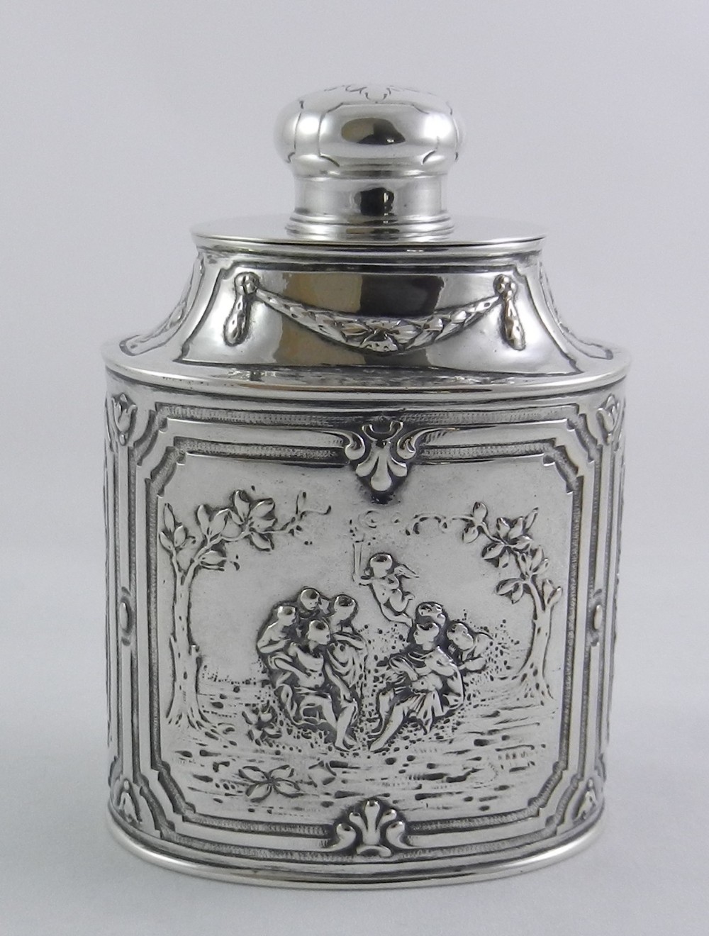 Antique Silver Tea Caddy.