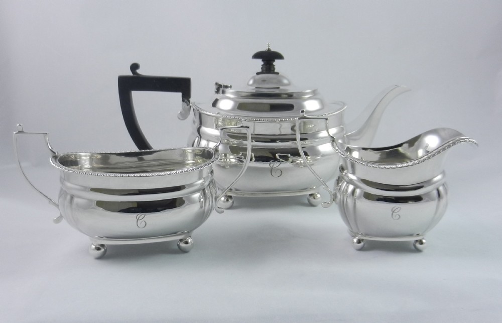 Three Piece Silver Tea Set. View II