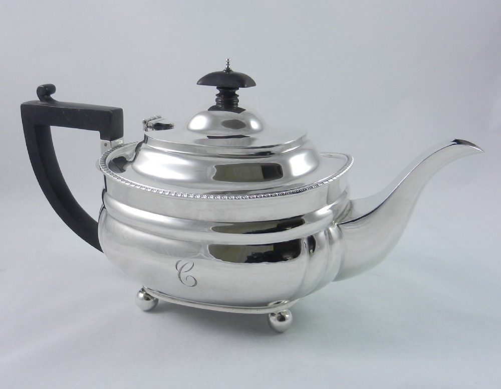 Three Piece Silver Tea Set. View V