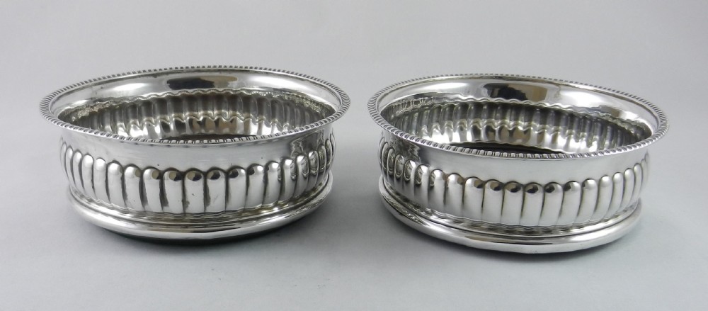 Geo.III Silver Wine Coasters.