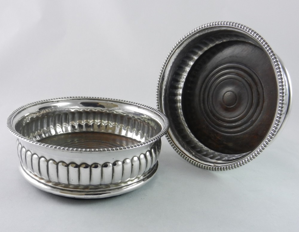 Geo.III Silver Wine Coasters. View II
