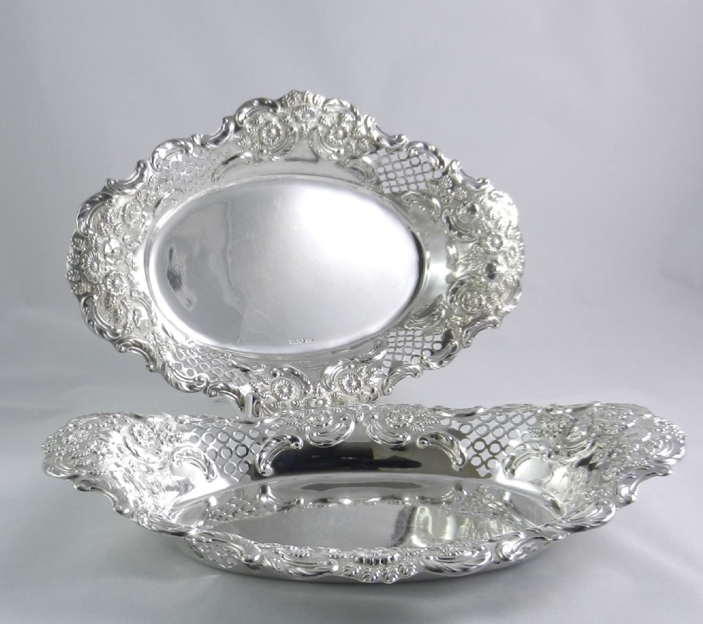 Antique Silver Fruit Baskets.