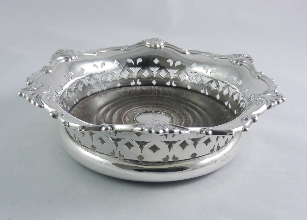 Antique Silver Wine Coasters. View III