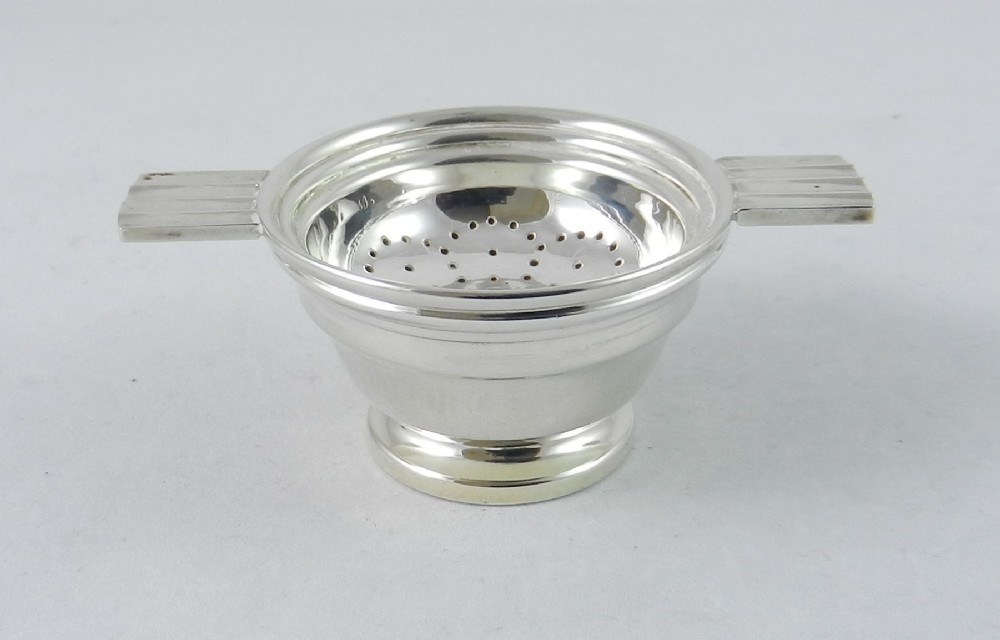 Art Deco Silver Tea Strainer.