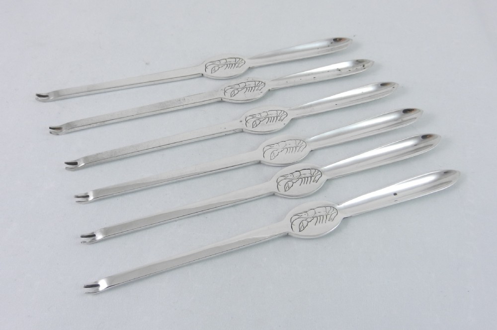 Silver Plated Lobster Picks. View II