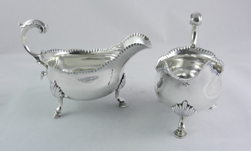 Pair of Georgian Silver Sauce Boats. View III