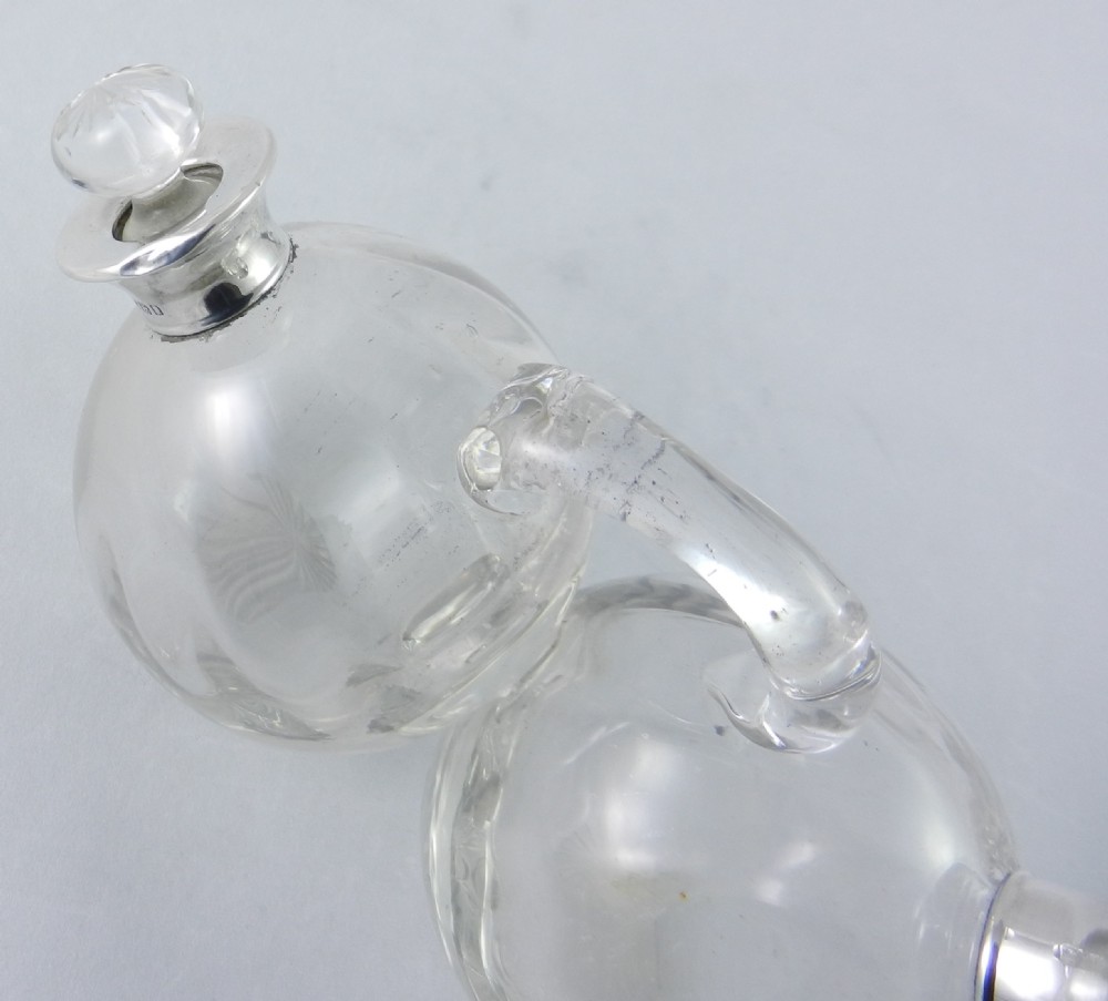Silver Mounted Glass Double Oil & Vinegar Bottle. View IV