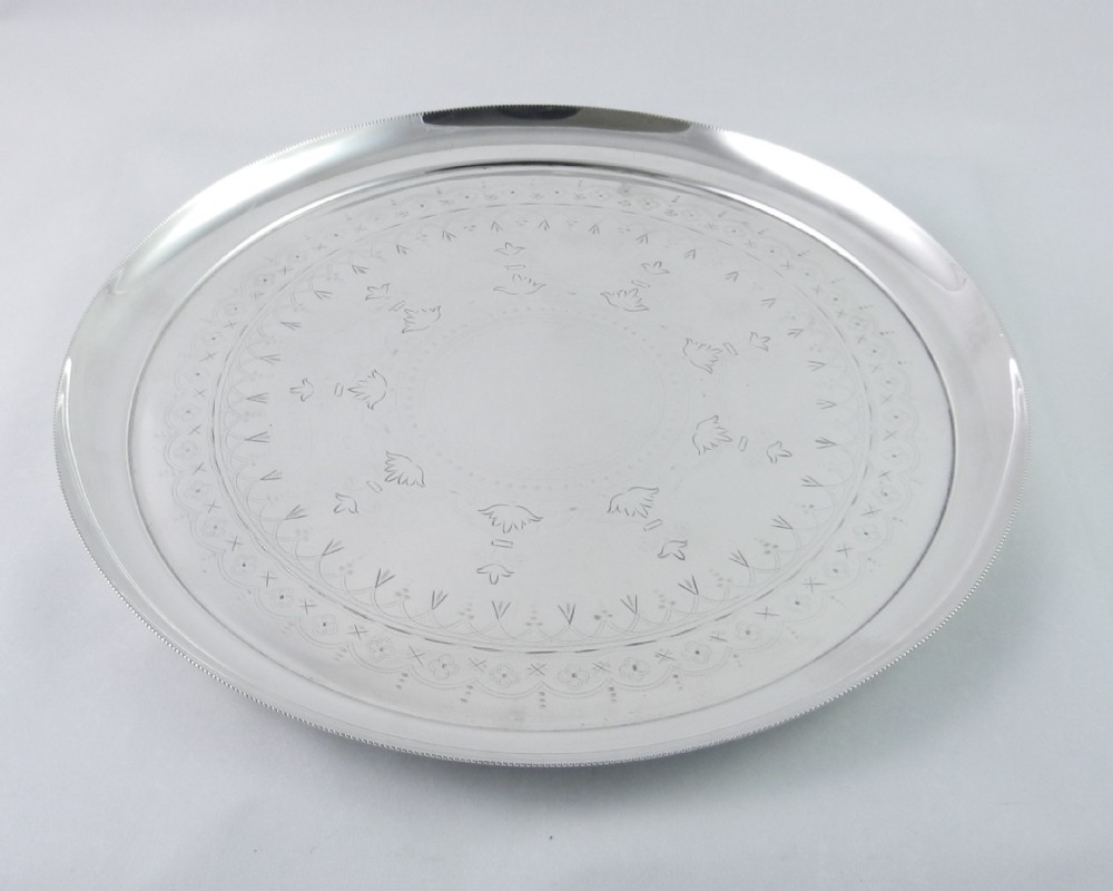 Antique Silver-Plated Salver.