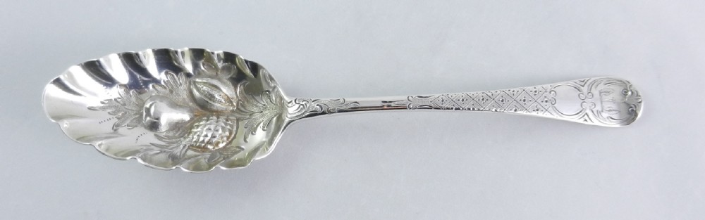 Georgian Silver Fruit Spoon. View IV