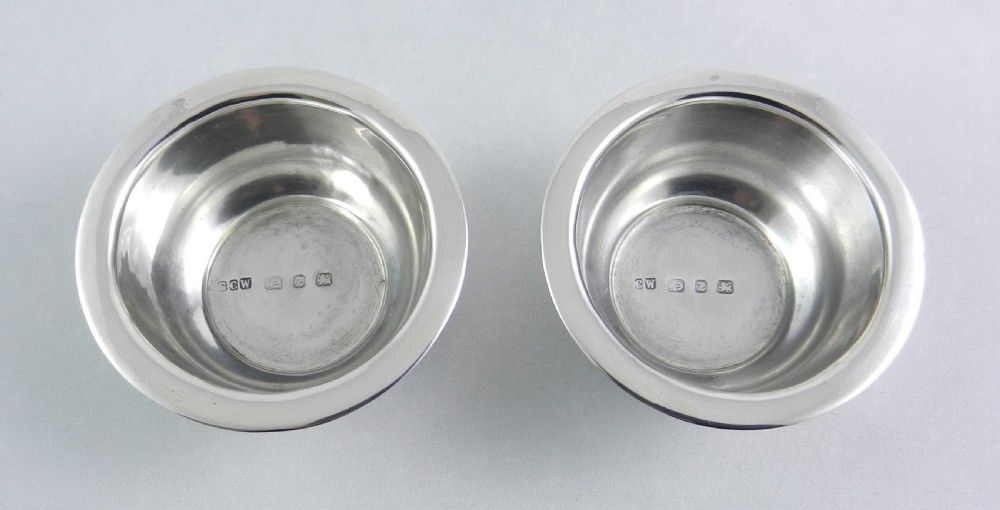 Pair Victorian Silver Salts. View II